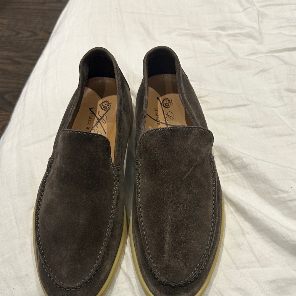 Loro Piana Dark Brown Suede Men's Loafers almost new